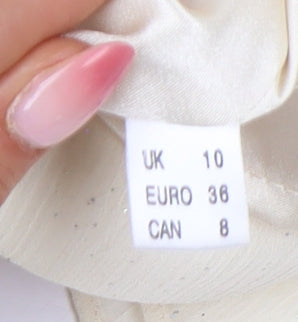 Jacques Vert Women’s Ivory Short Sleeve Blouse Size 10 Regular Woven