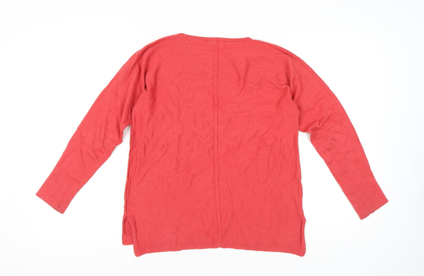 White Stuff Women’s Red Cotton Blend Long Sleeve Pullover Jumper UK 12