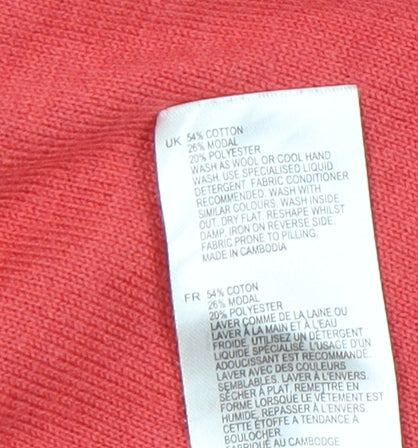 White Stuff Women’s Red Cotton Blend Long Sleeve Pullover Jumper UK 12