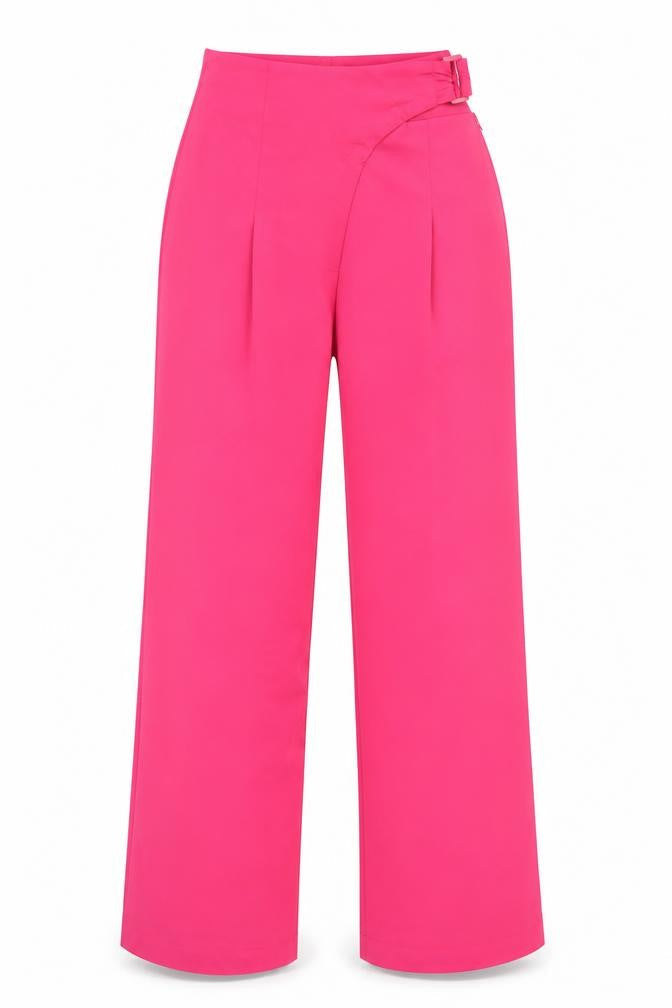 Collusion Women’s Pink Wide-Leg High-Rise Pleated Trousers Size 4