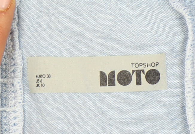 Topshop MOTO Women's Blue Size 10 A-Line Denim Short Dress
