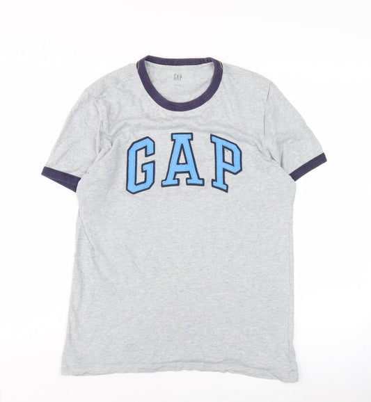 GAP Women’s Grey Ringer T-Shirt Size S Crew Neck Short Sleeve