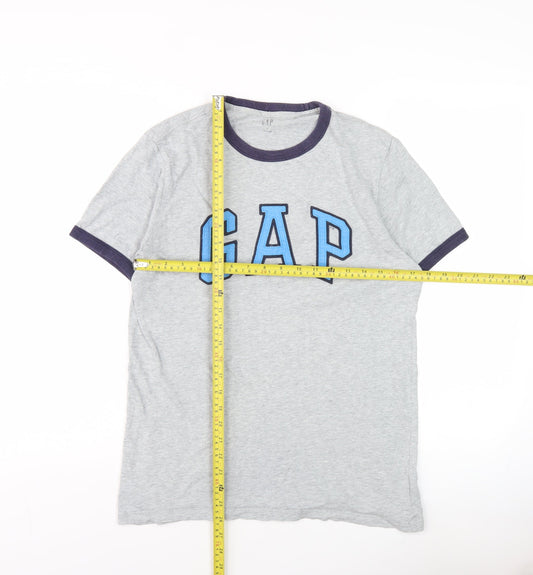 GAP Women’s Grey Ringer T-Shirt Size S Crew Neck Short Sleeve