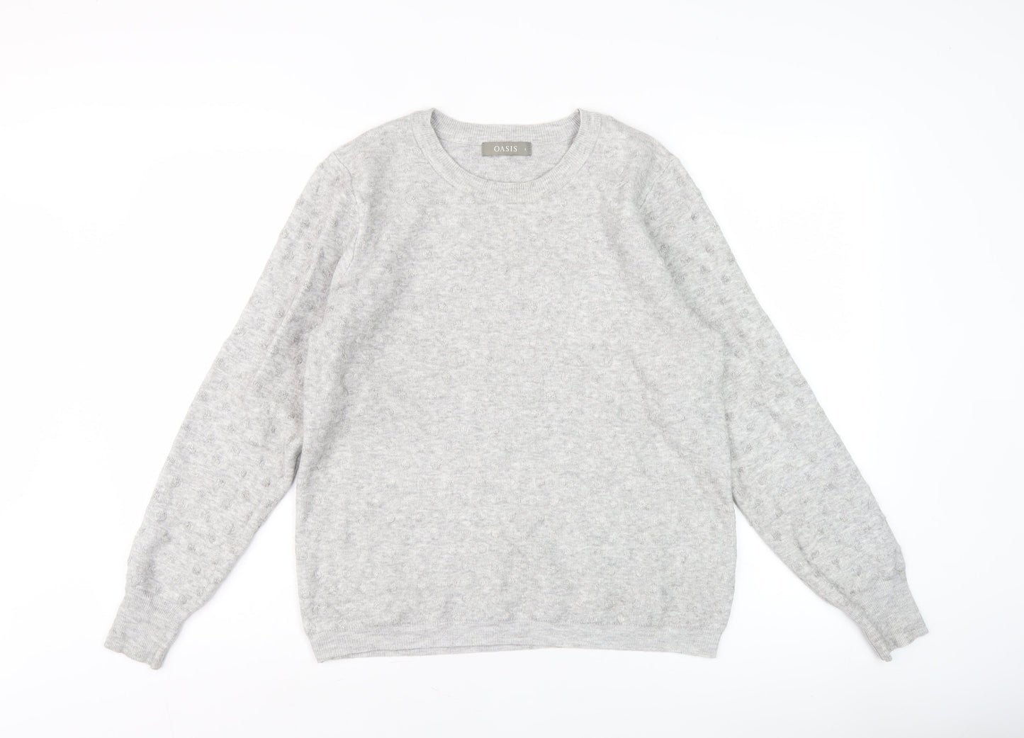 Oasis Women's Grey Crew Neck Long Sleeve Pullover Jumper L