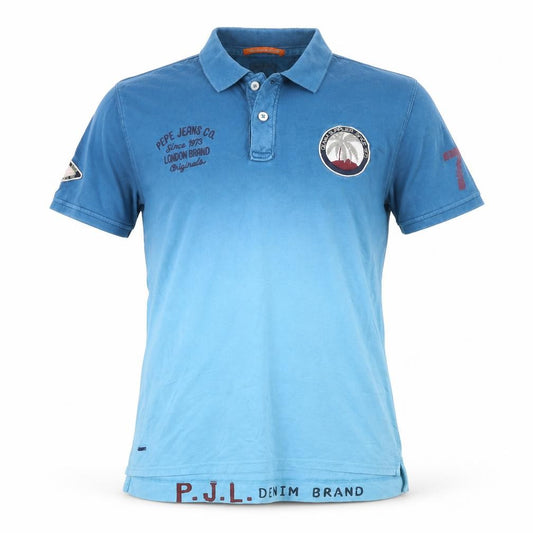 Pepe Jeans Men’s Blue Cotton Short Sleeve Polo Shirt M