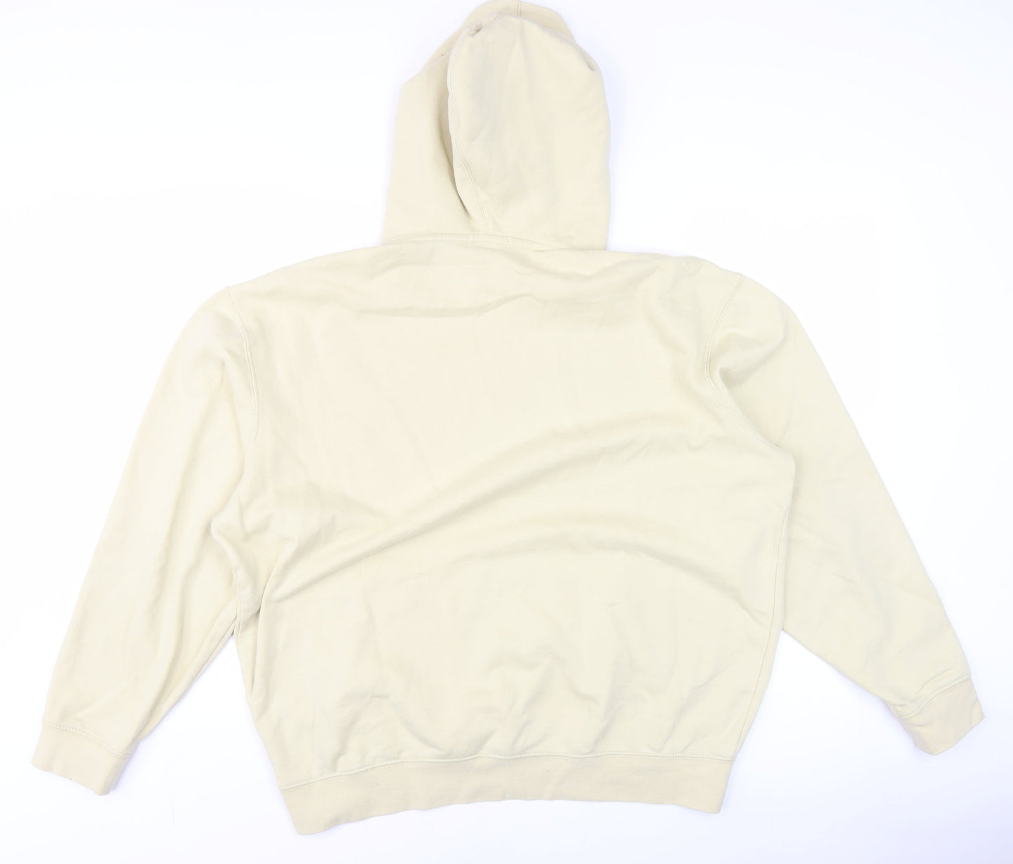 boohooMAN Men's Beige Paris Pullover Hoodie XS Regular Fit Fleece