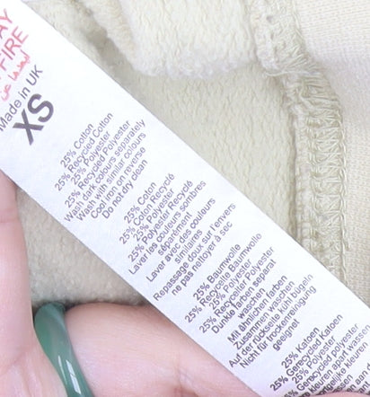 boohooMAN Men's Beige Paris Pullover Hoodie XS Regular Fit Fleece