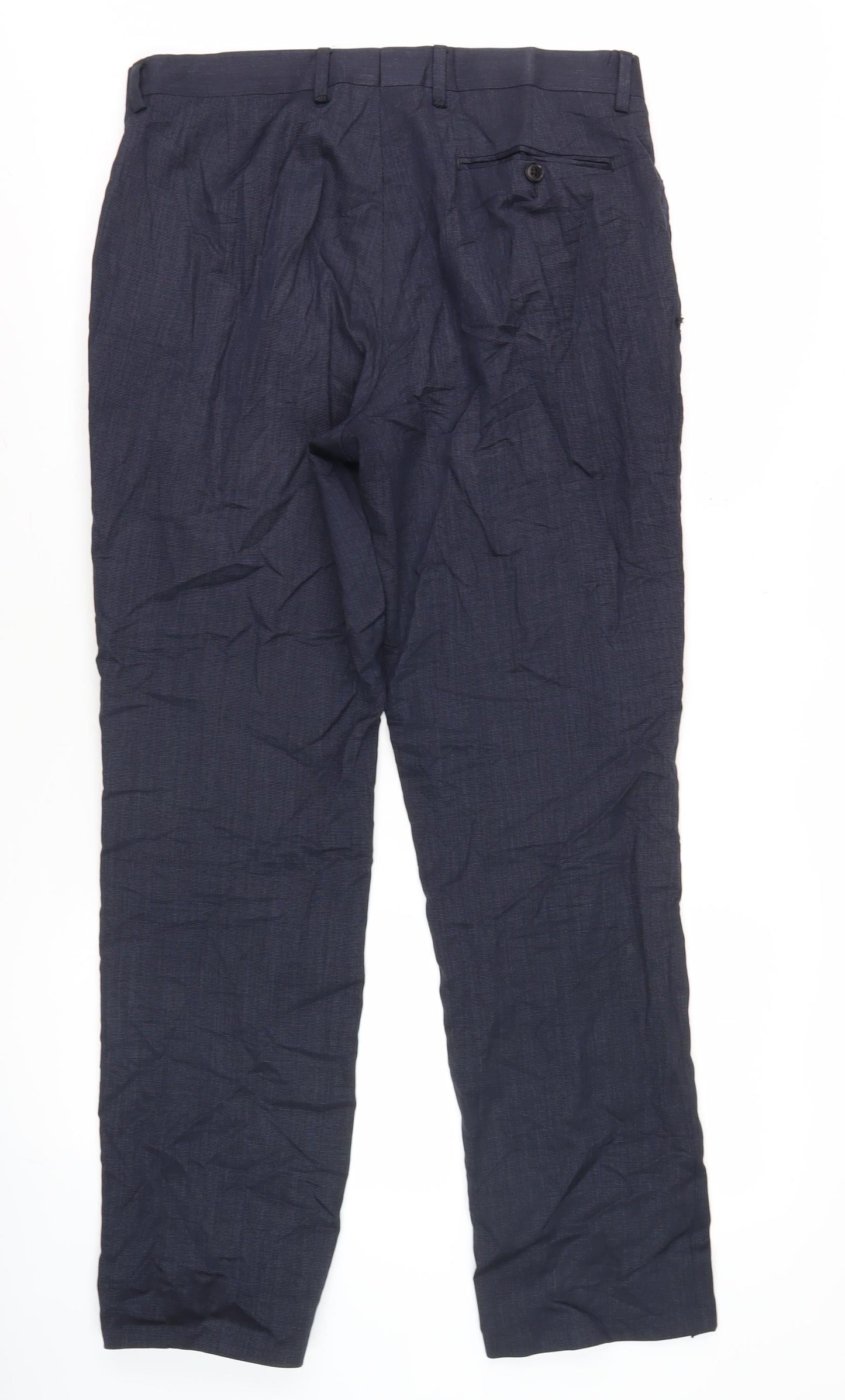Charles Tyrwhitt Men's Blue Wool Slim Fit Dress Pants 32U Formal