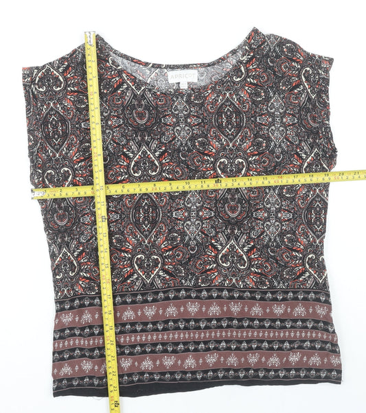 Apricot Women’s Multicoloured Paisley Tunic Blouse Size 10 Viscose Sleeveless