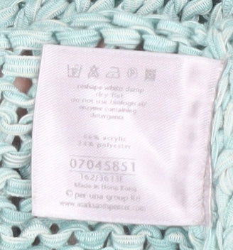 Marks and Spencer Women’s Blue Open-Knit Cardigan Size M V-Neck
