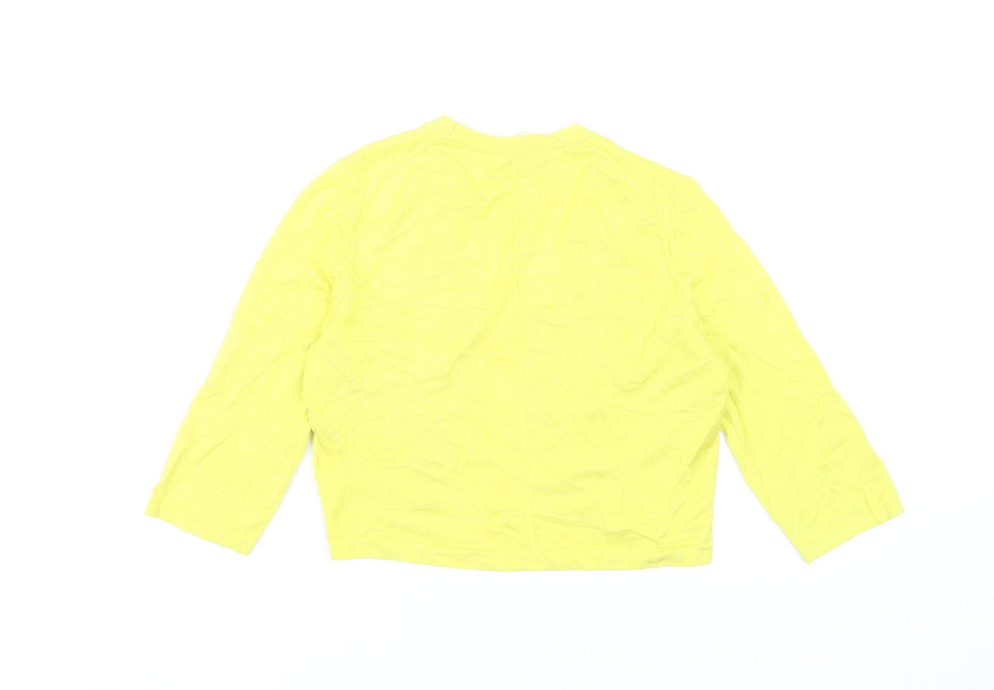 Hobbs Women’s Yellow Cardigan S Knit 3/4 Sleeve Lightweight Spring