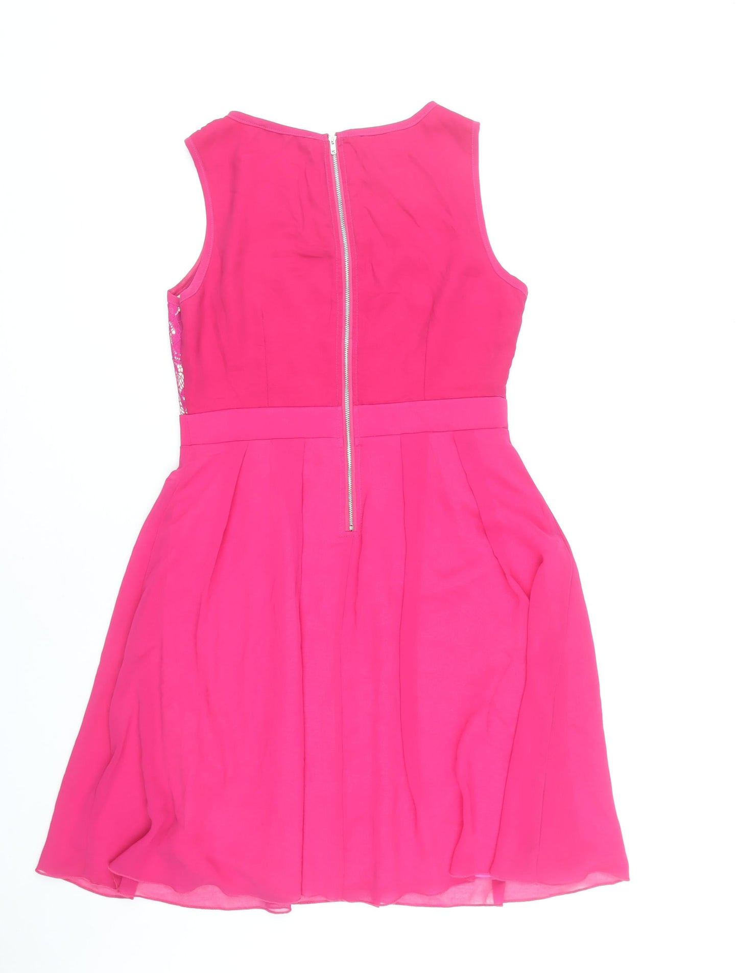 Little Mistress Women's Pink Lace Fit & Flare Dress Size 12