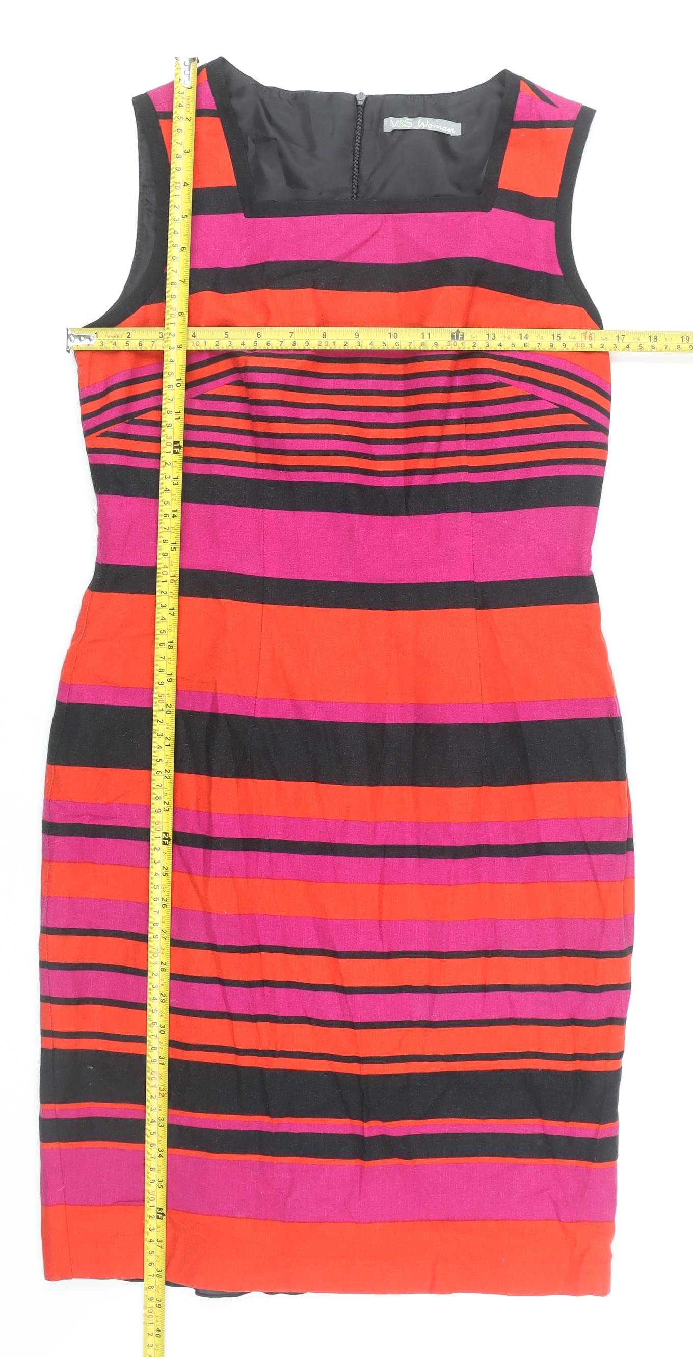 Marks and Spencer Women's Multicoloured Size 10 Sheath Dress