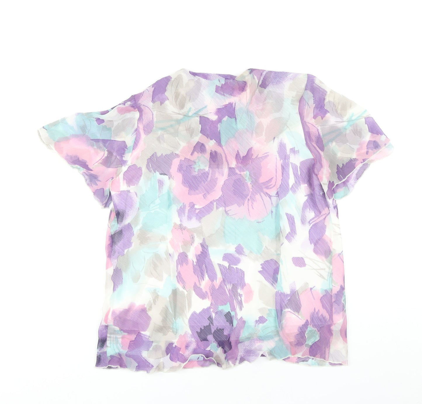 Marks and Spencer Women’s Multicoloured Floral Chiffon Blouse UK 16
