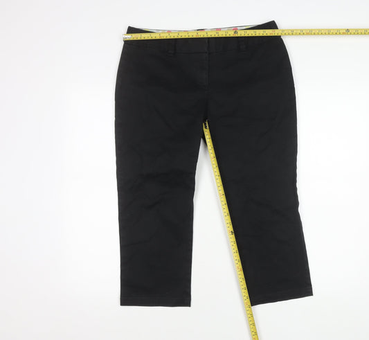 Boden Women Black Size 12 Plus Capri Straight Twill Trousers