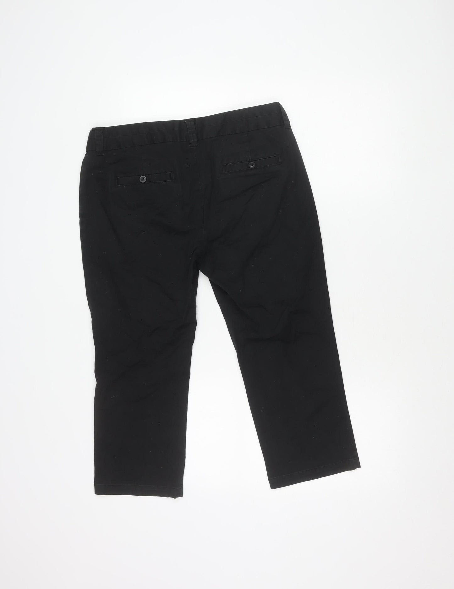 Boden Women Black Size 12 Plus Capri Straight Twill Trousers