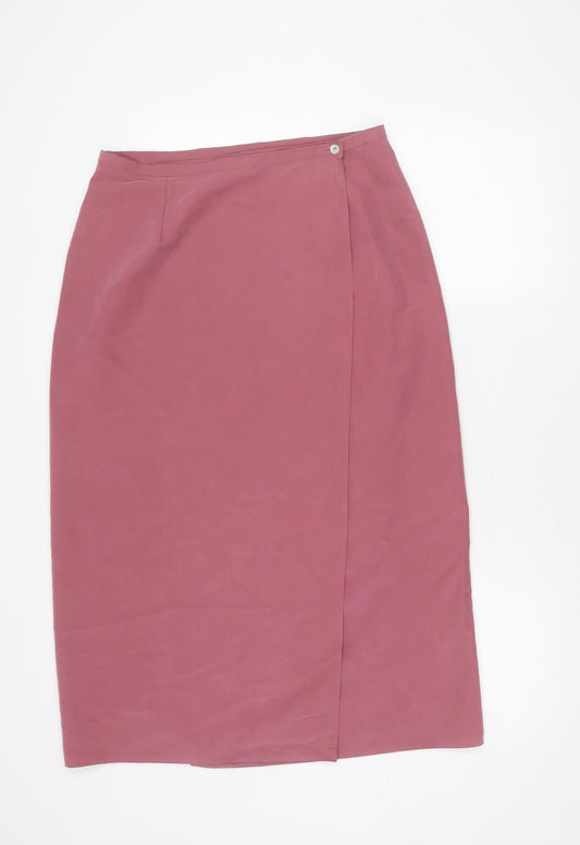 Amaranto Women’s Pink Midi Wrap Skirt Size 16 High Rise