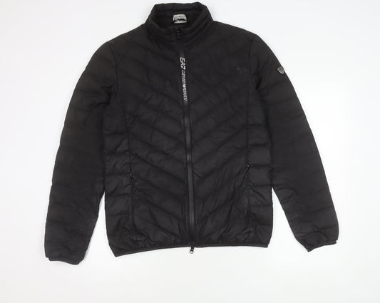 Emporio Armani EA7 Men's Black Puffer Jacket L Polyamide Full Zip