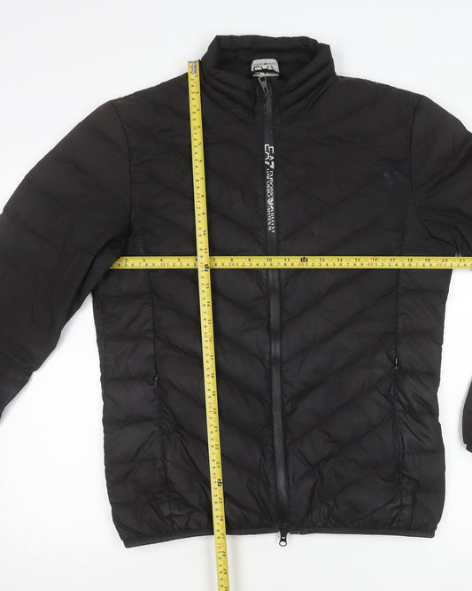Emporio Armani EA7 Men's Black Puffer Jacket L Polyamide Full Zip