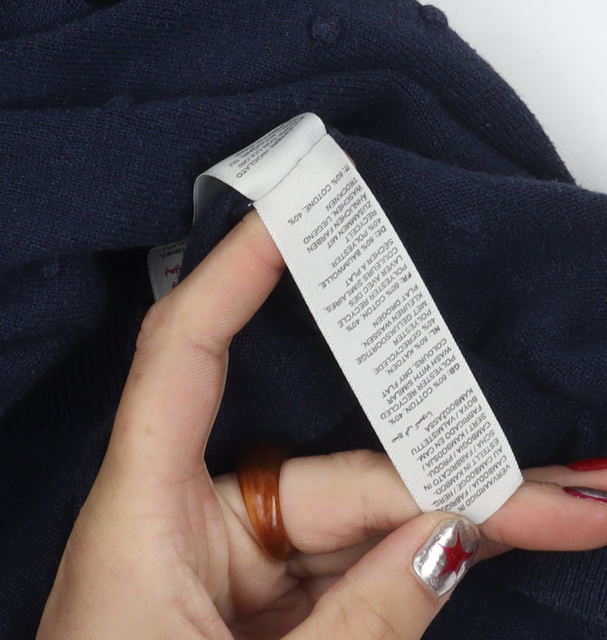 Fat Face Women's Blue Size 18 Knit Fit & Flare Long Sleeve Dress