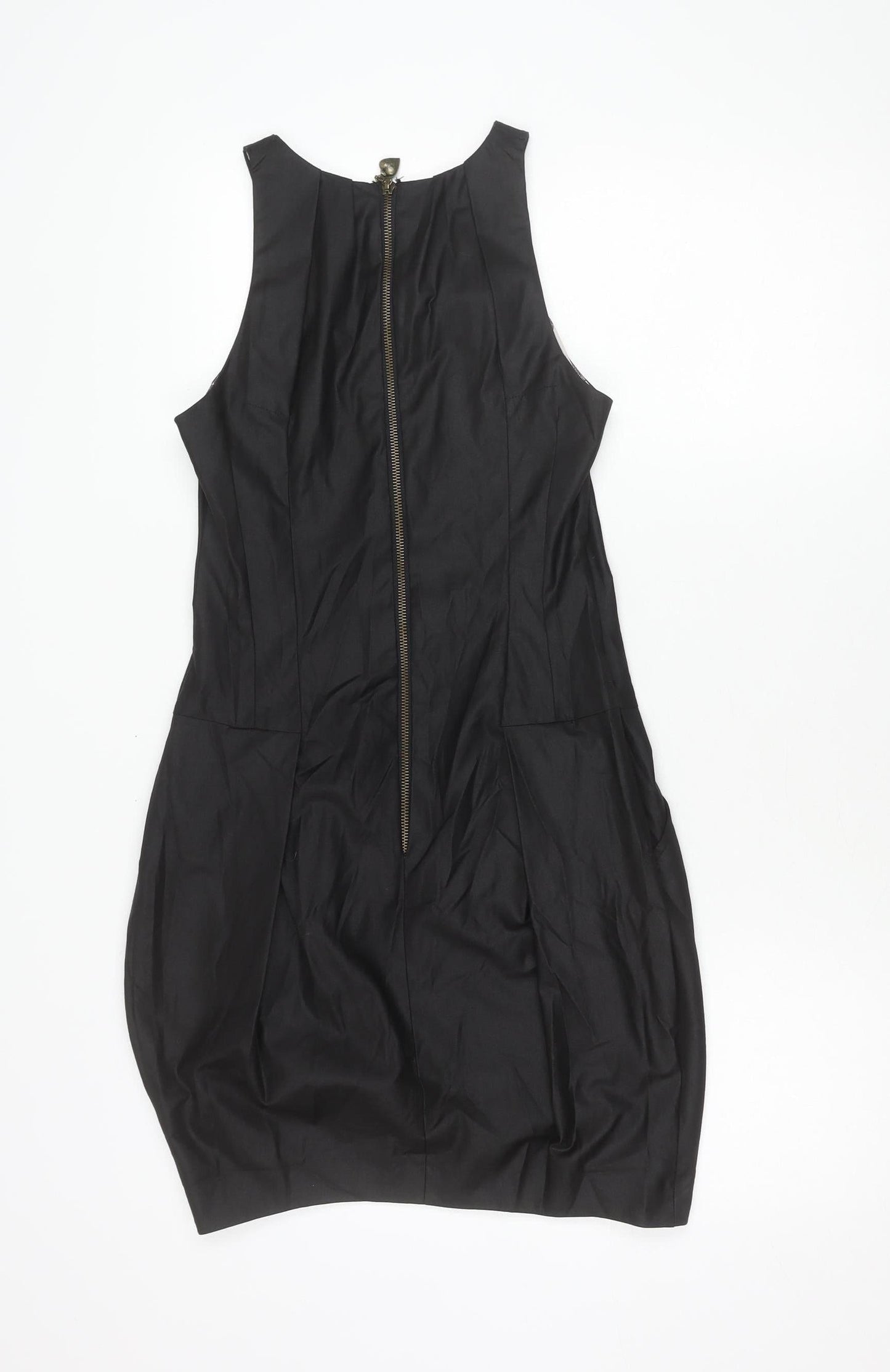 River Island Women's Black Size 6 Sleeveless Shift Bow Dress