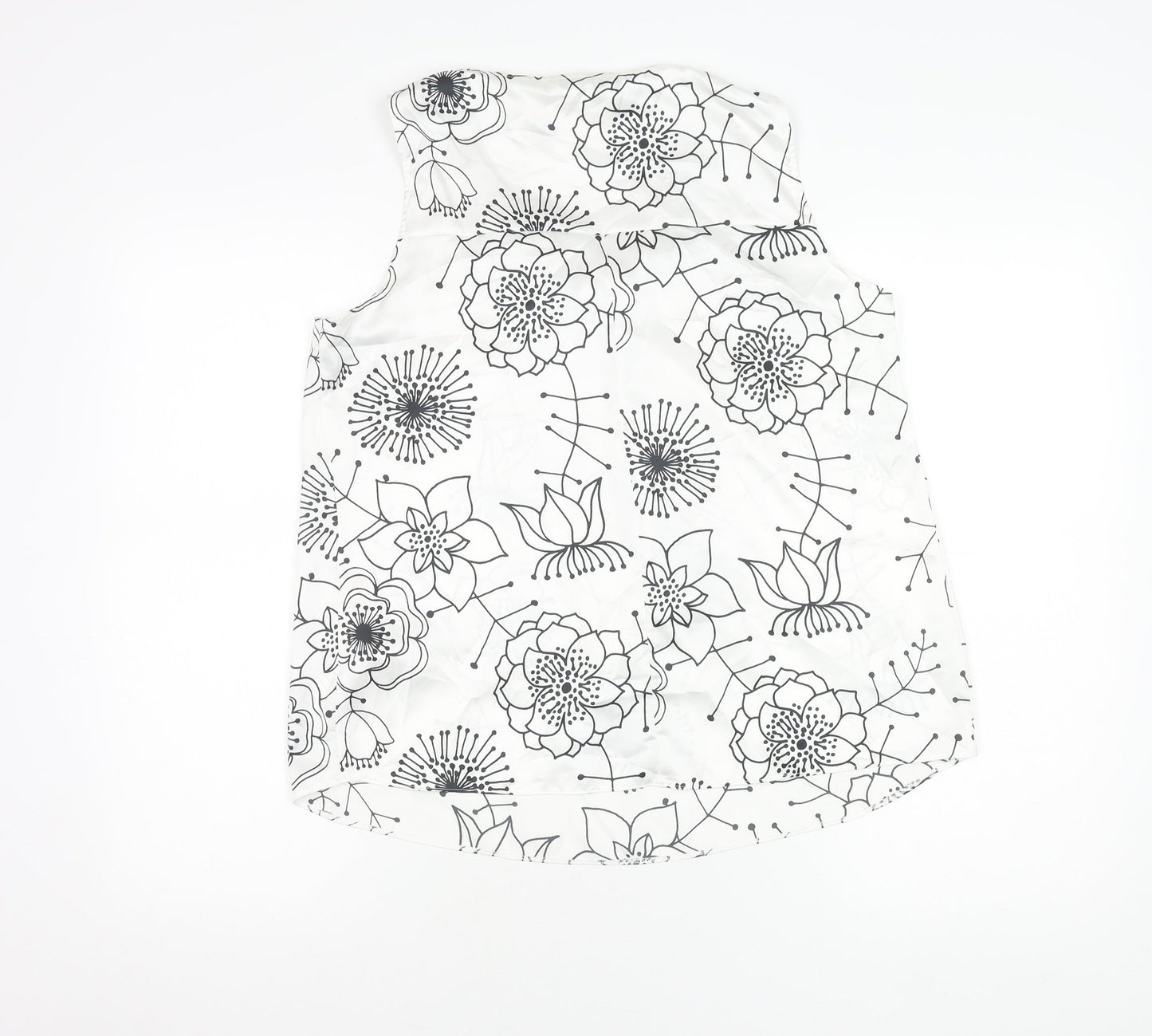 Marks and Spencer Womens Ivory Floral Sleeveless Blouse Size 12