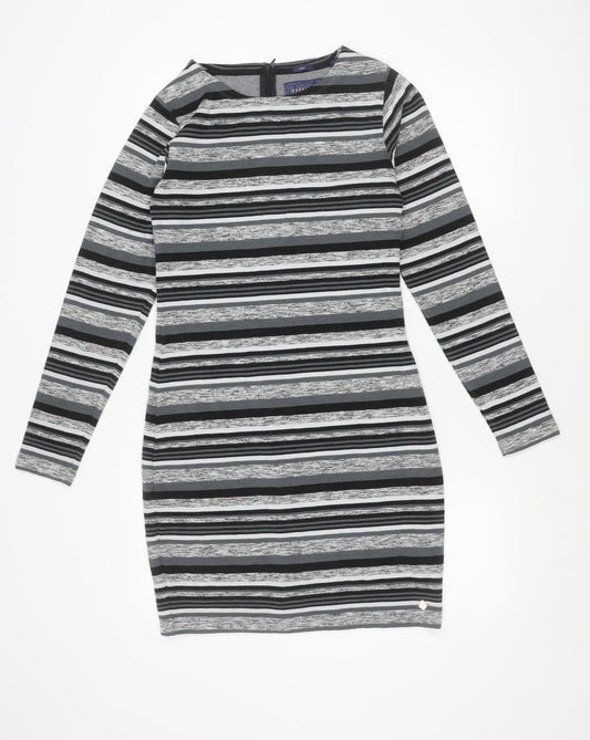 Superdry Women’s Multicoloured Stripe Bodycon Dress Size 14 Knee Length