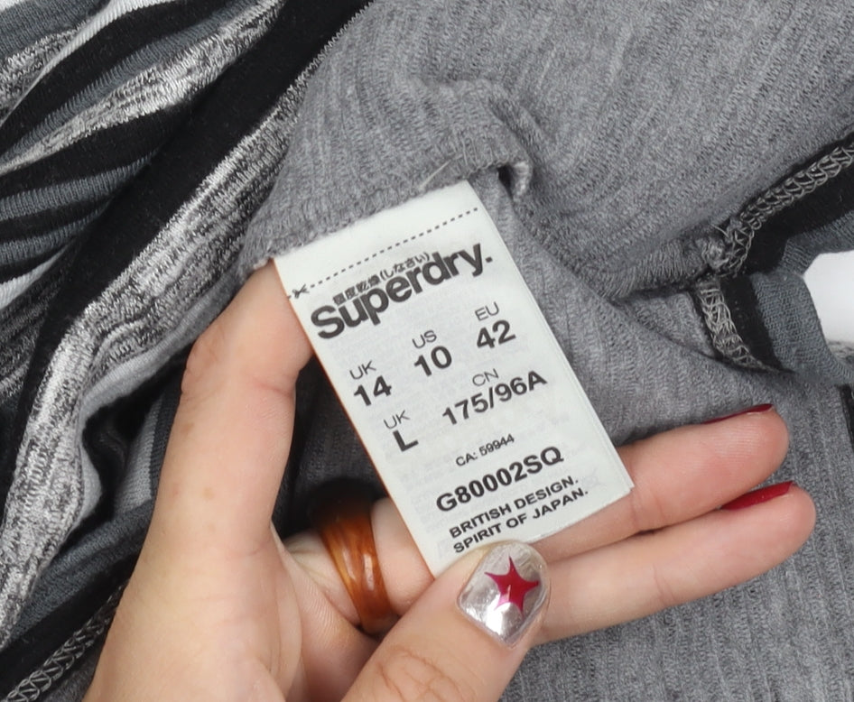 Superdry Women’s Multicoloured Stripe Bodycon Dress Size 14 Knee Length