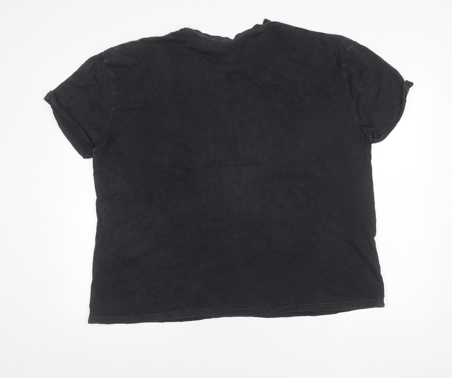 Disney Women’s Black Stitch T-Shirt XL Short Sleeve Cotton Casual