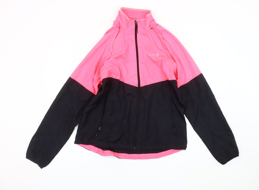 RUN365 Pulse Women's Pink & Black Size 16 Colourblock Track Jacket