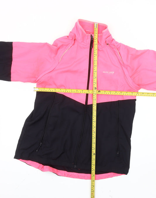 RUN365 Pulse Women's Pink & Black Size 16 Colourblock Track Jacket