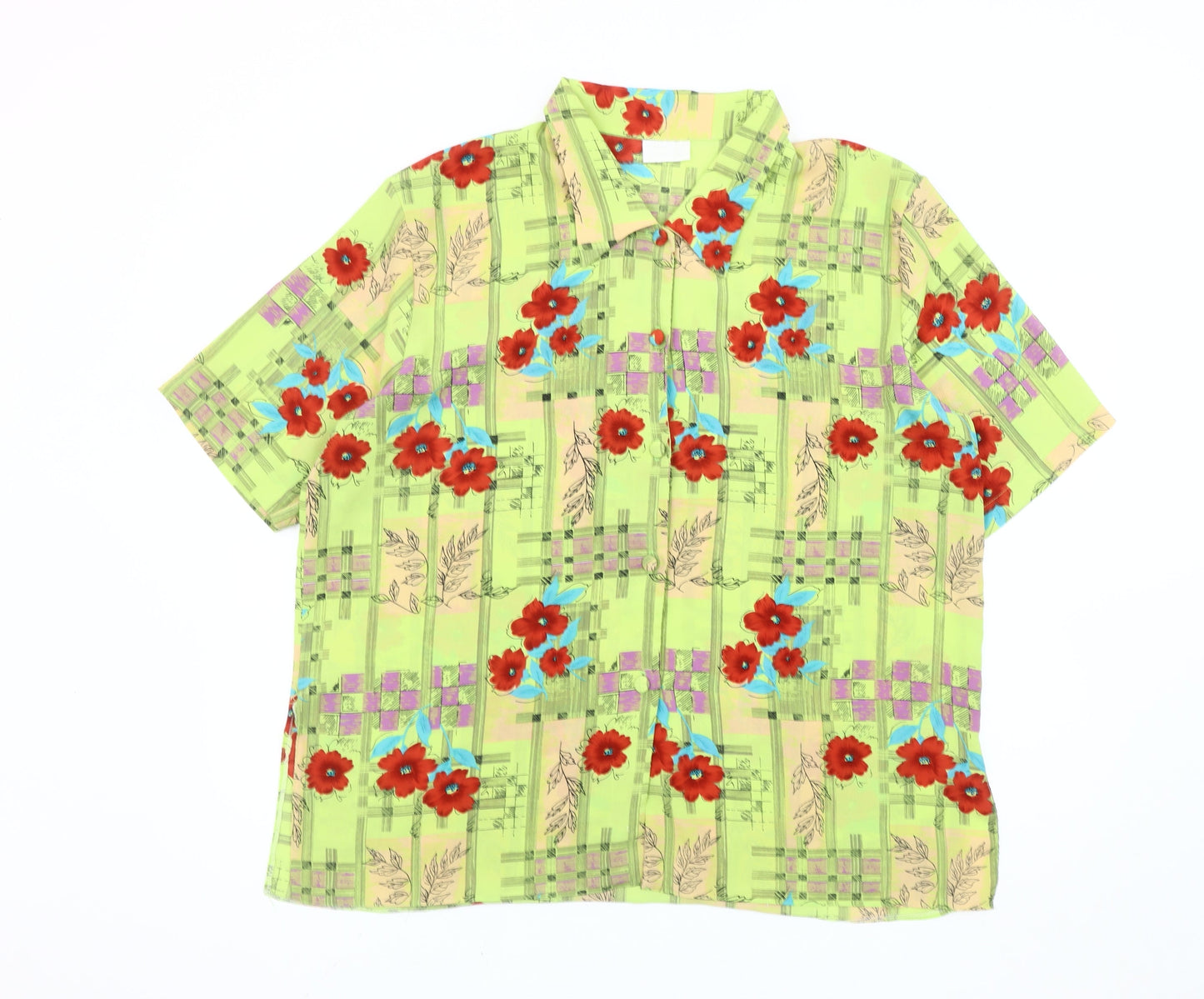Michael Gold Women’s Multicoloured Floral Hawaiian Button-Up Shirt XL