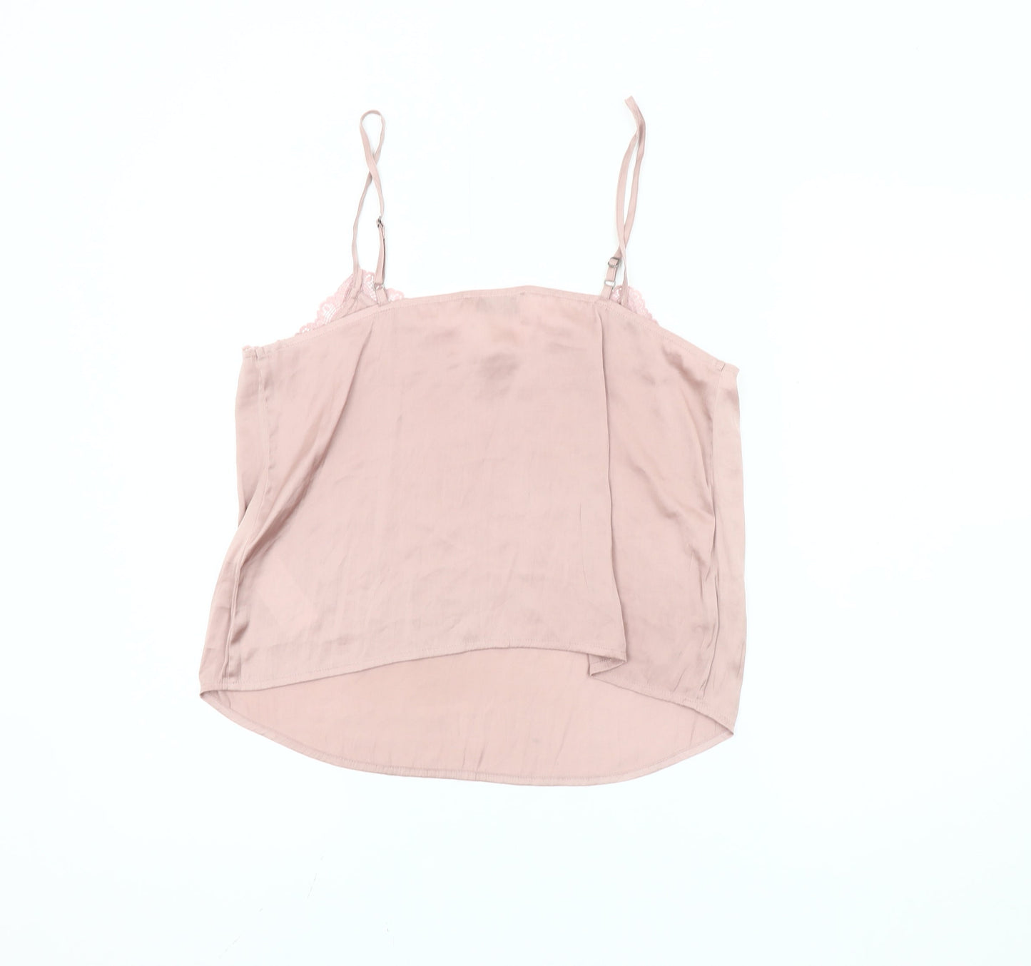 Hollister Women’s Pink Lace Trim Camisole Tank Top Size M
