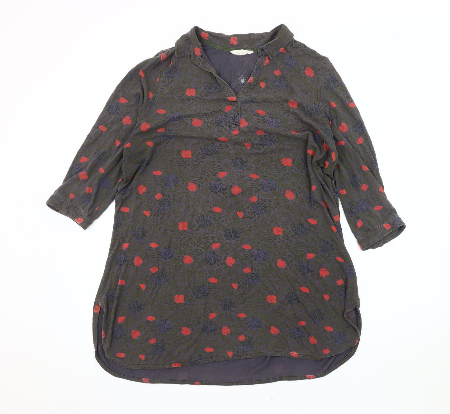 White Stuff Women’s Multicoloured Floral Shirt Dress Size 16