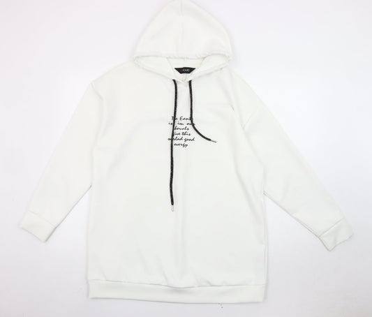 Yours Women’s White UK 16 Pullover Hoodie Raglan Sleeve Autumn Winter