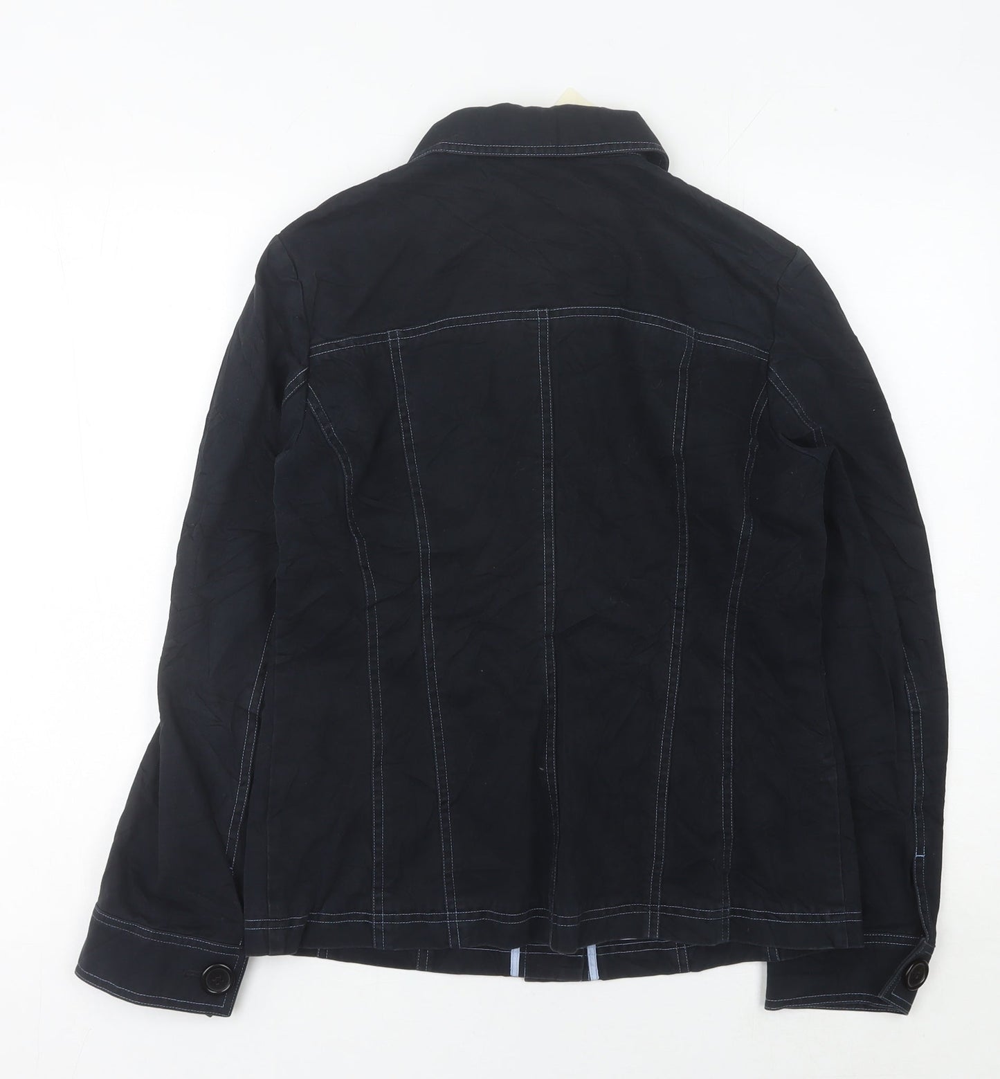 Viyella Women's Black Cotton Mid-Length Jacket UK 10