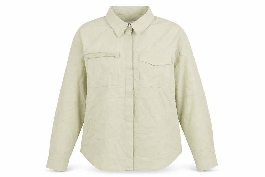 Marks and Spencer Women Beige Size 10 Modal Blend Button-Up Shirt