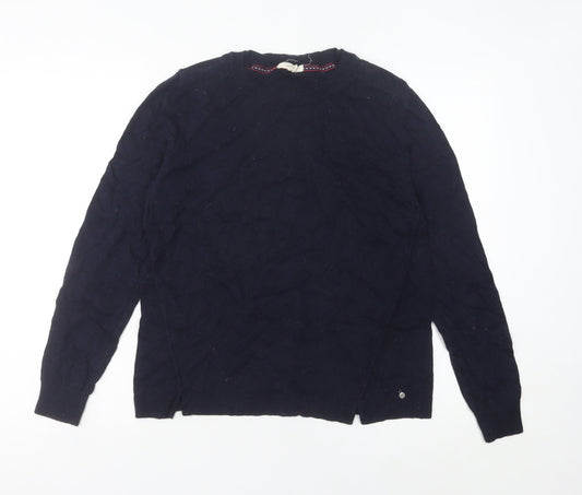 White Stuff Women's Blue Cotton Crew Neck Jumper Size 12