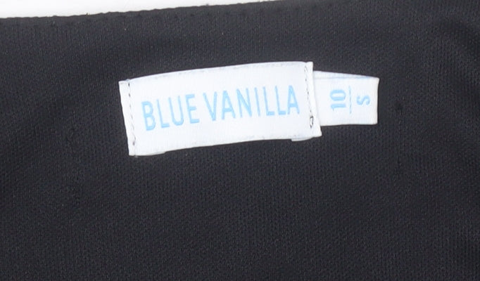 Blue Vanilla Women’s Black Glitter Bodycon Dress Size 10 Knee Length