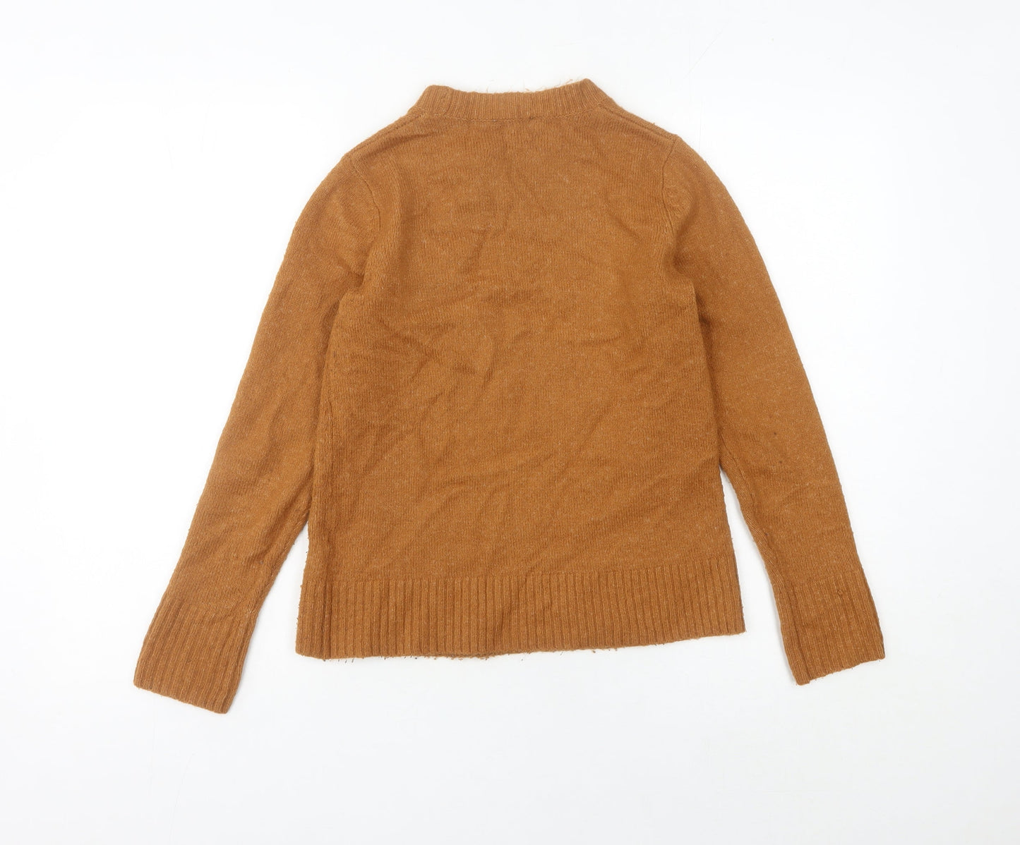 Warehouse Women’s Brown Crew Neck Long Sleeve Knit Jumper Size 8