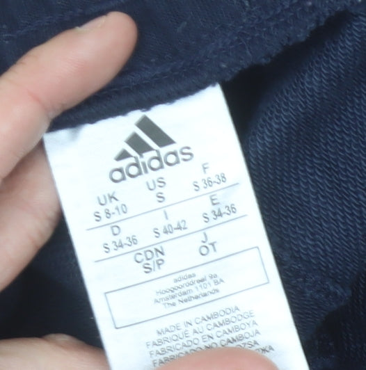 Adidas Womens Blue Jogger Trousers Size 8-10 Cotton Blend Logo