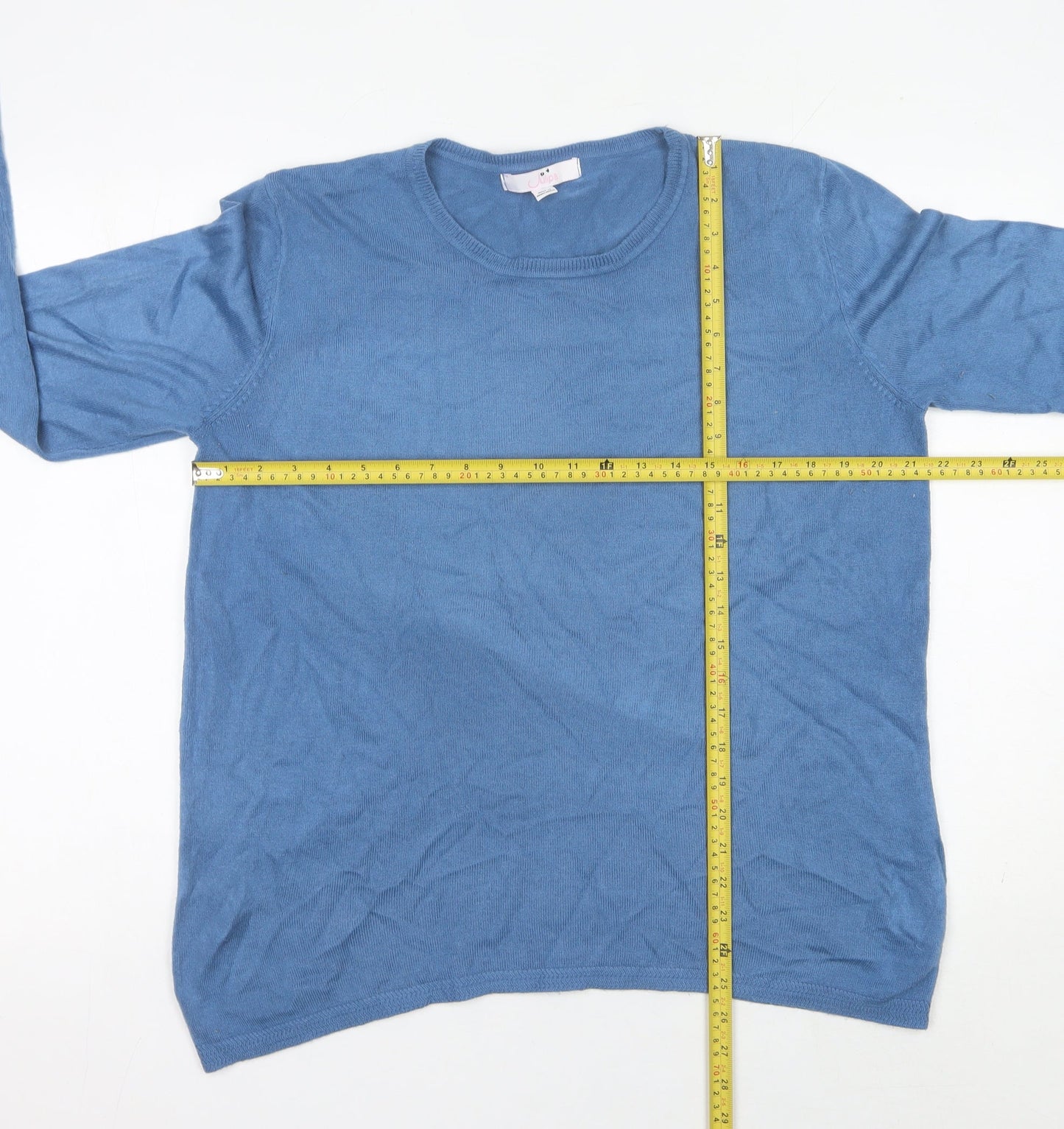 Julipa Women's Blue Size 12 Crew Neck Acrylic Pullover Jumper