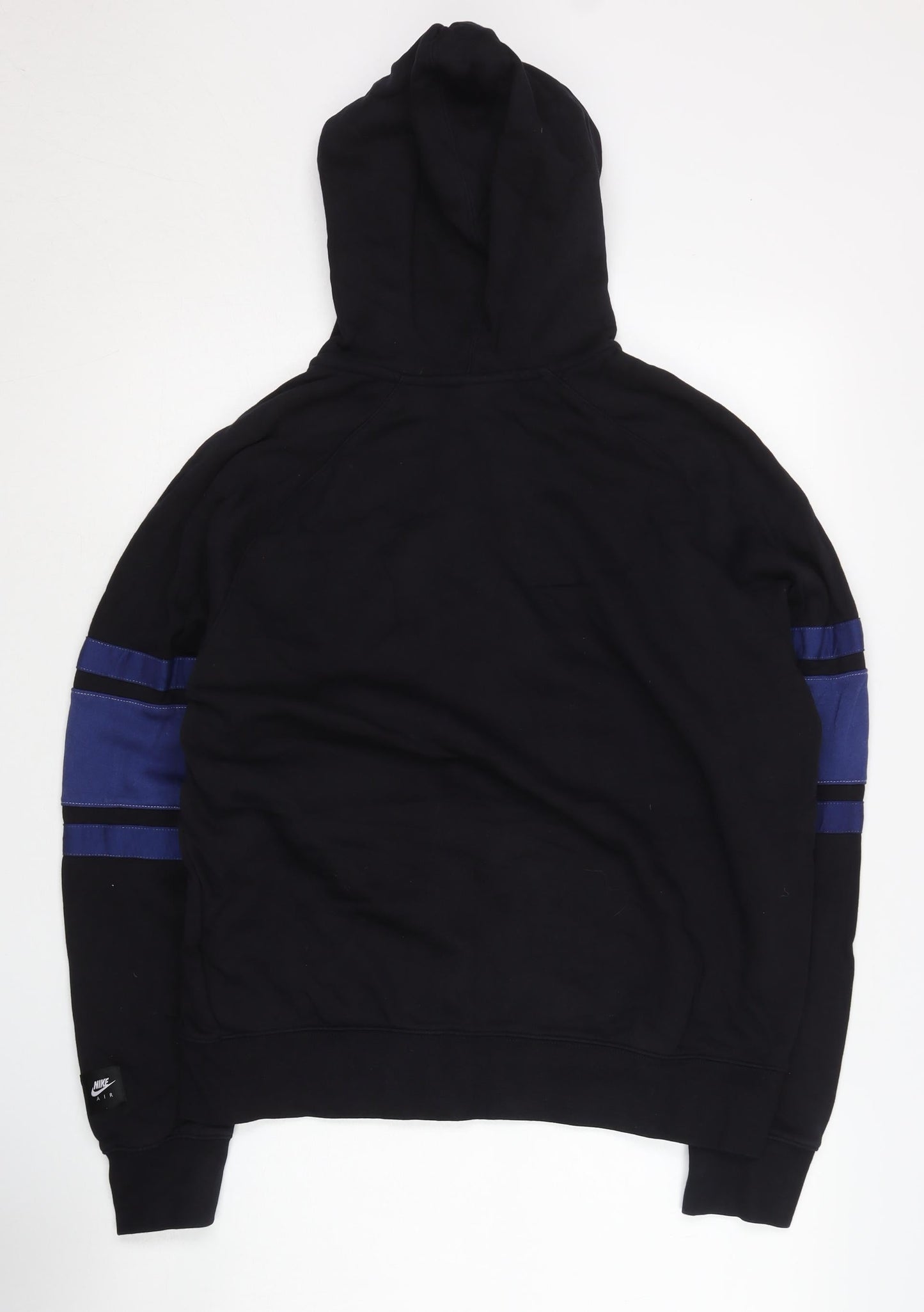 Nike Men’s Black Full Zip Hoodie M Logo Knit Cotton Blend