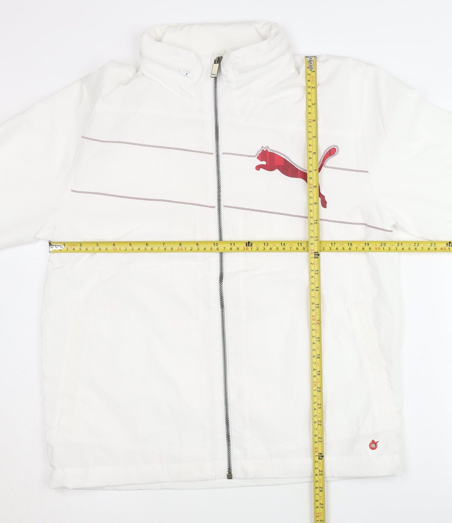 Puma Men’s White M Track Jacket Full Zip Lightweight Sportswear