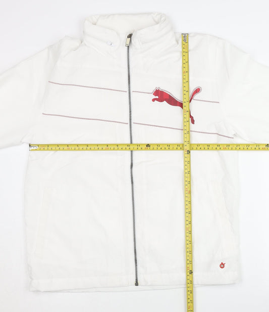 Puma Men’s White M Track Jacket Full Zip Lightweight Sportswear