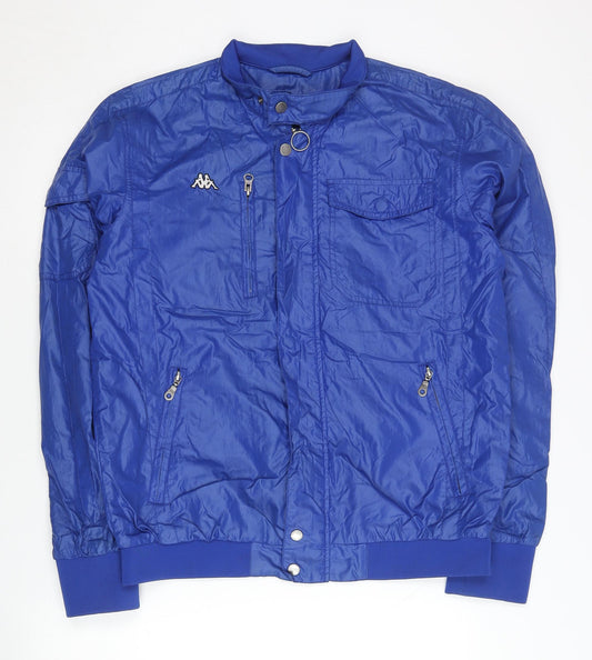 Kappa Men's Blue Track Jacket L Regular Fit Lightweight Full Zip