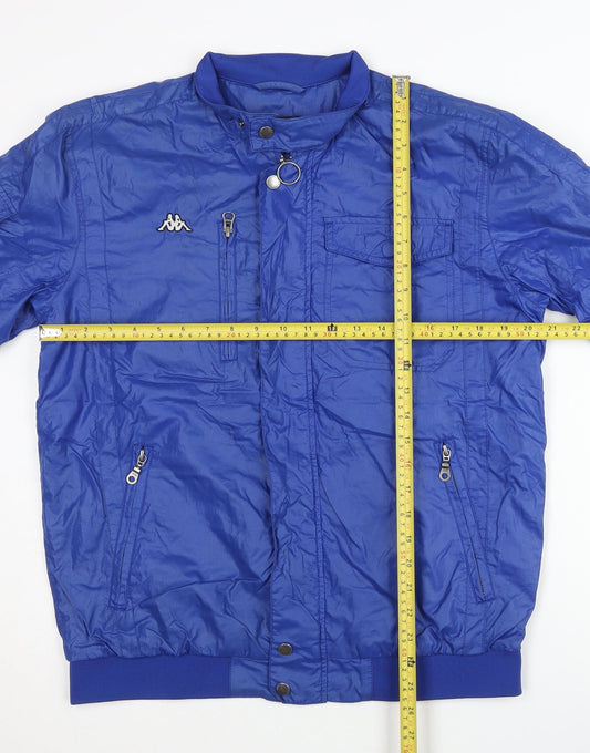 Kappa Men's Blue Track Jacket L Regular Fit Lightweight Full Zip