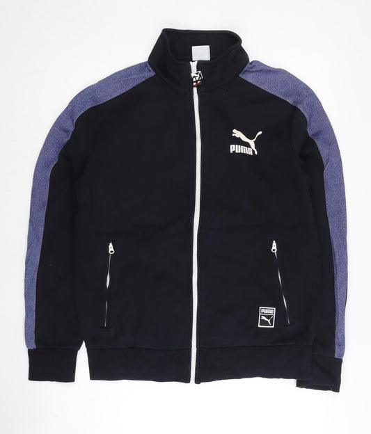Puma Men’s Black Track Jacket M Full Zip Fleece Sports Casual