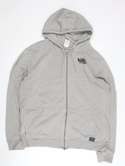 Nike Men’s Grey Skull Graphic Full Zip Hoodie 2XL Regular Fit