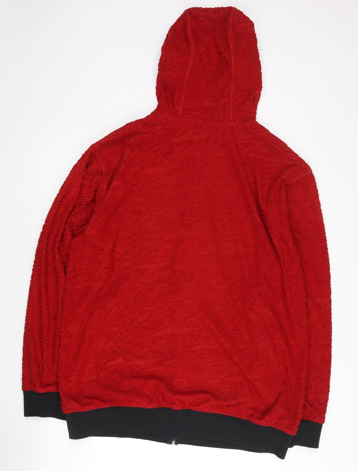 Adidas Men's Red Full Zip Fleece Hoodie L Regular Fit